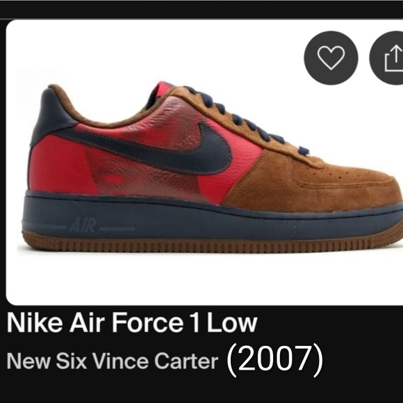 Nike Air Force 1 Low Rare New Six Vince Carter (2007) Mens 10.5 Womens 12 EUC